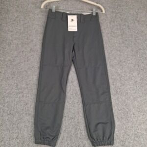 Devoropa Baseball Pants Youth Medium Gray Athletic Jogger Reinforced Knee NWT